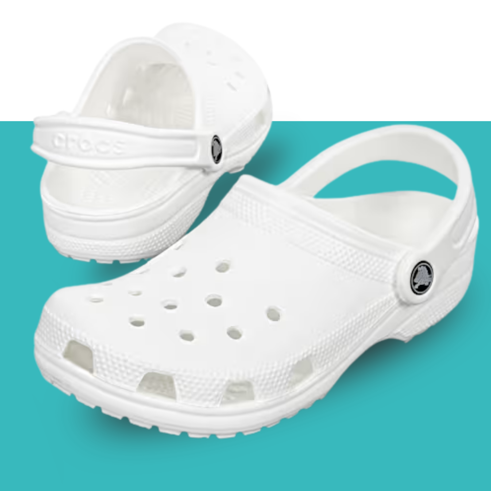 White Crocs unisex slip-on shoe